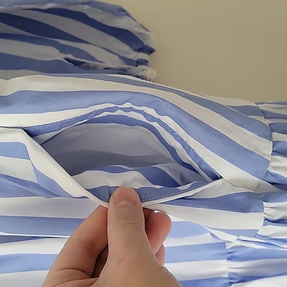 J. Crew Women's Tiered Popover Dress in Striped Cotton Poplin- Size S - Picture 8 of 15